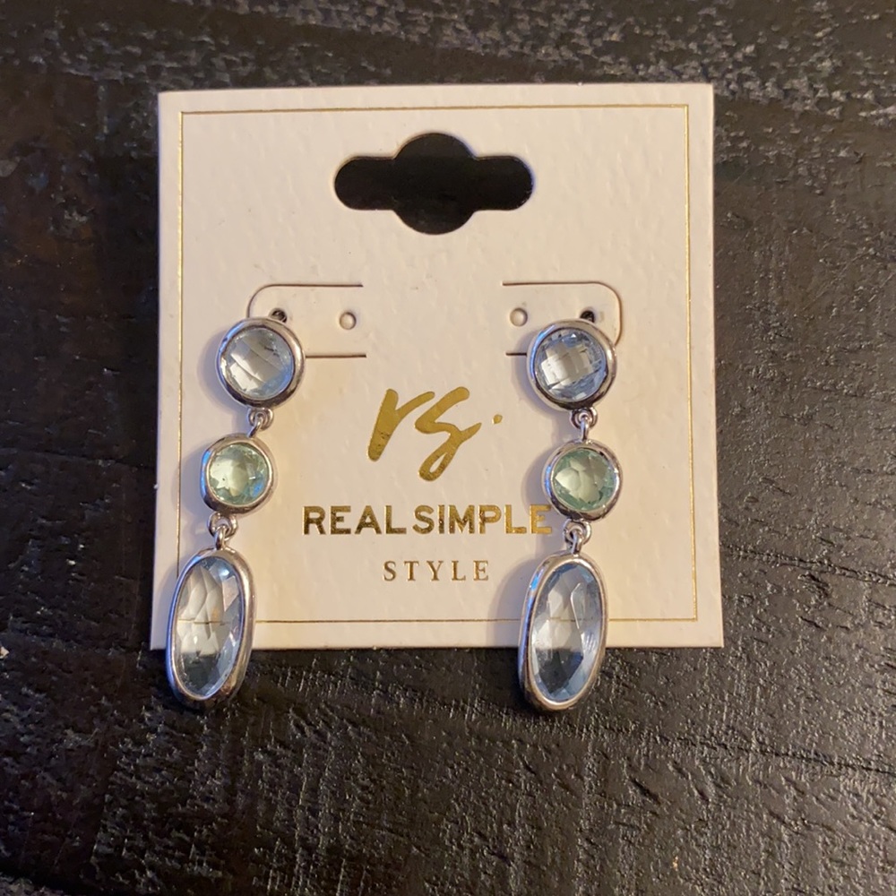 Silver/blue  pendant earrings